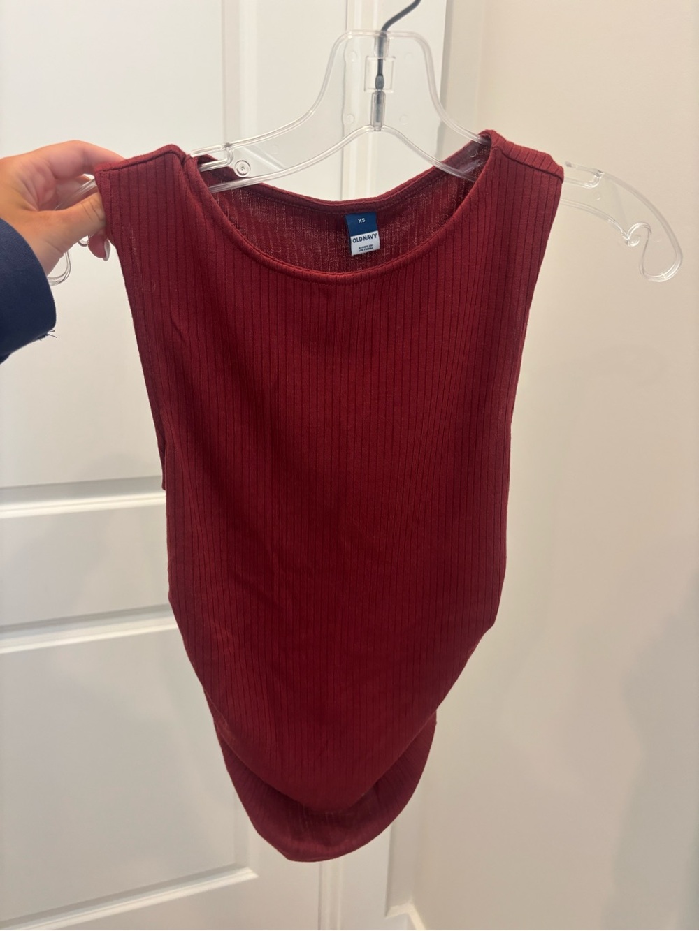 Old Navy Ribbed Sleeveless Bodysuit — Burgundy